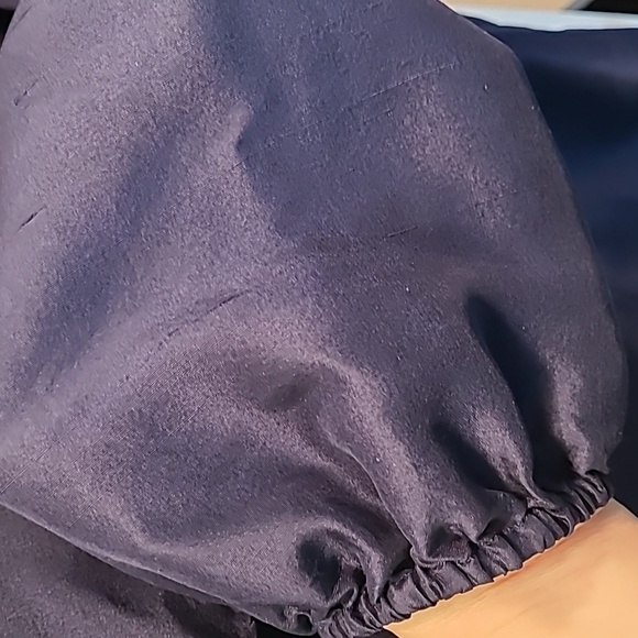 EUC s.2 J.Crew one shoulder navy silk blouse - Picture 6 of 7